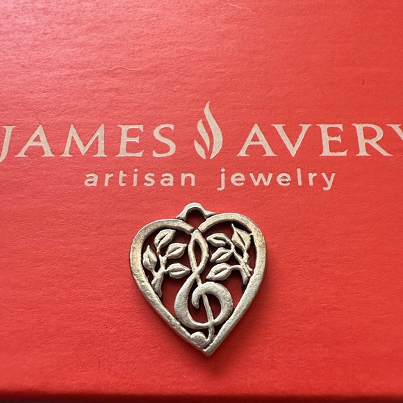 James Avery Jewelry - Retired James Avery Music Note Treble Clef Heart Charm Sterling Silver